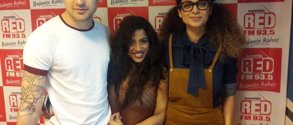 Imran Khan RJ Malisha and Kangana Ranaut at 93.5 RED FM studios For Katti Batti Promotions